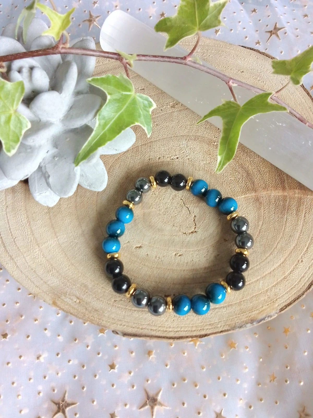 Pulseira Olho de Tigre Azul
