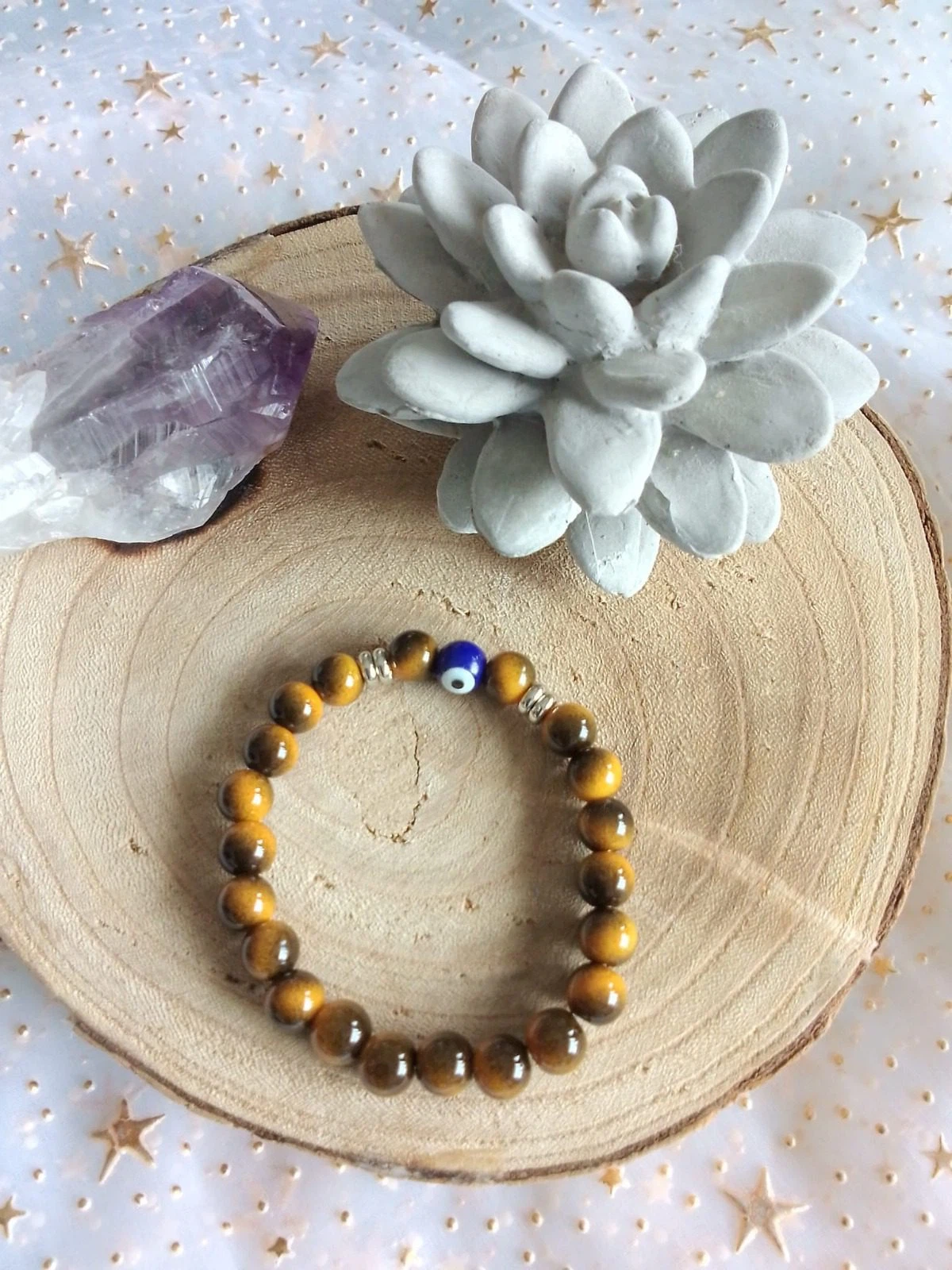 Pulseira Olho de Tigre com Olho Grego